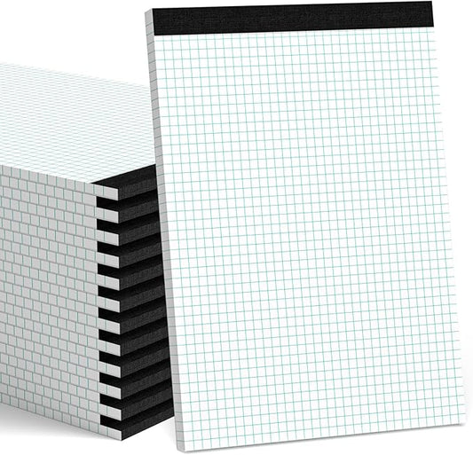 Zaviko Graph Paper Pad 8.5 x 11, 24 Pack, 4x4 Graph Ruled, Grid Paper Pad by Home