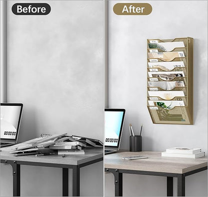 EasyPAG 8 Pocket Mesh Wall File Organizer, Hanging Paper Folder Holder - Image 5