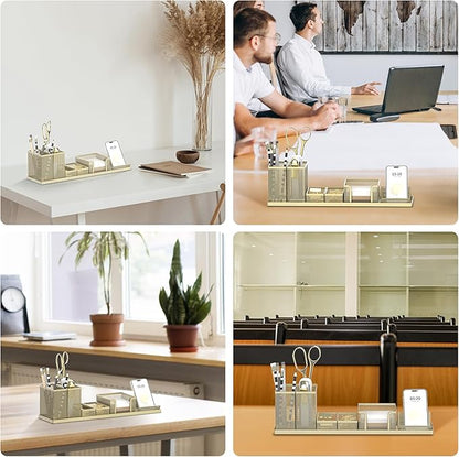SUPEASY Pen Holder for Desk, 6 Piece Mesh Desk Organizer set for Office - Image 7