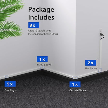 Cord Hider Wall for One Cord, 136in Cord Covers for Wires on Wall, Easy Install - Image 8