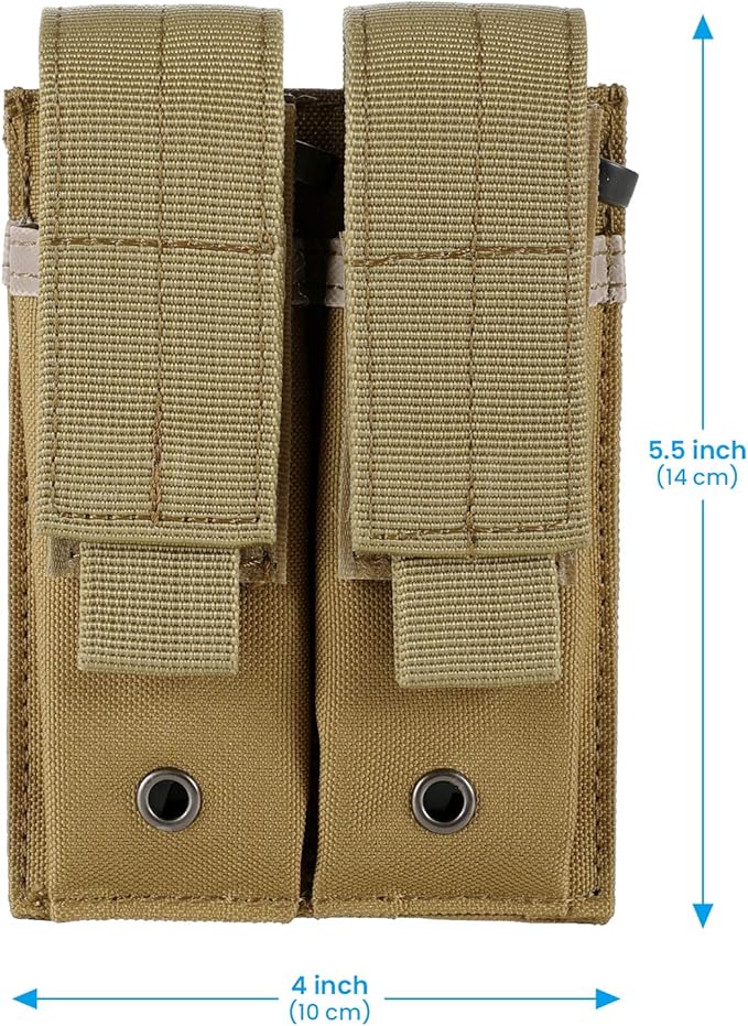 Tactical Single/Double Pistol Mag Pouch Outdoor Molle Open-Top Magazine Pouch - Image 3