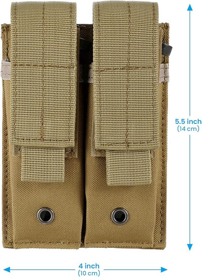 Tactical Single/Double Pistol Mag Pouch Outdoor Molle Open-Top Magazine Pouch - Image 3