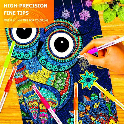 Soucolor Glitter Gel Pens for Adult Coloring Books, Christmas|Birthday Gifts - Image 6