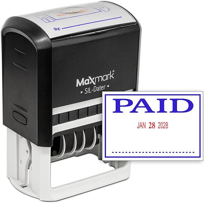 MaxMark Large Self-Inking Rubber Date Office Stamp by Maxmark