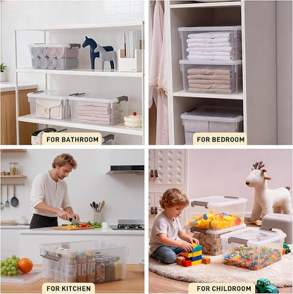 Citylife 6 Packs 17 QT Plastic Storage Bins - Image 6