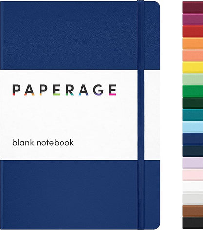 PAPERAGE Blank Journal Notebook, 160 Pages, Medium 5.6 in x 8 in by PAPERAGE