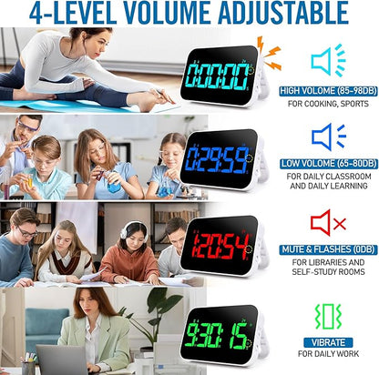 Kitchen Timer（1.5" Number）with Voice Reminder, 10 RGB Color Changing Digital - Image 9