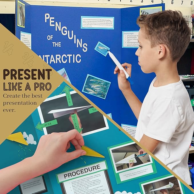 White Tri-Fold Presentation Board 28" X 40" Display Exhibition Board - Image 6