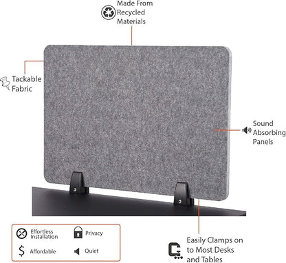 Stand Up Desk Store ReFocus Raw Clamp-On Acoustic Desk Divider Mounted Privacy - Image 7