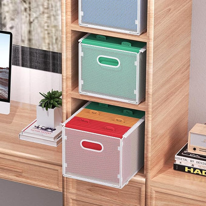 samstar 2 Pack Hanging File Organizer, Mesh File Folder Box Filing Box Cabinet - Image 2