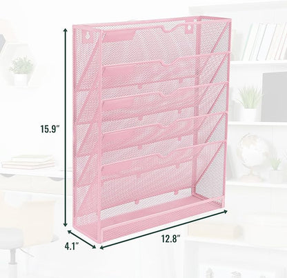 EASEPRES 6 Tier Mesh Hanging Wall File Organizer, Desk Vertical Mail Paper - Image 2