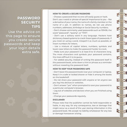 Clever Fox Password Book Spiral – Internet Address & Password Organizer - Image 5