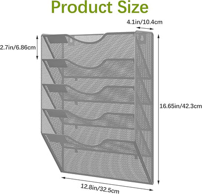 EasyPAG Hanging Wall File Organizer, 5 Pocket Wall Mounted Mail Organizer - Image 8