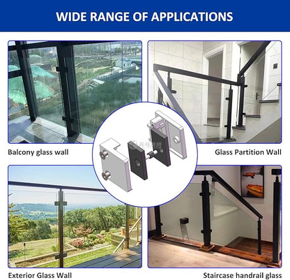GOSURE 4PCS Adjustable Glass Shelf Bracket, 1/3"-1/2" 304 Stainless Steel - Image 7