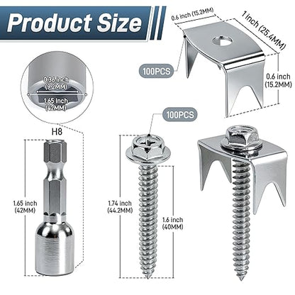 Sumloty 100-Pack 304 Stainless Steel Fence Staples, 1.6 Inch Reusable Fence - Image 2