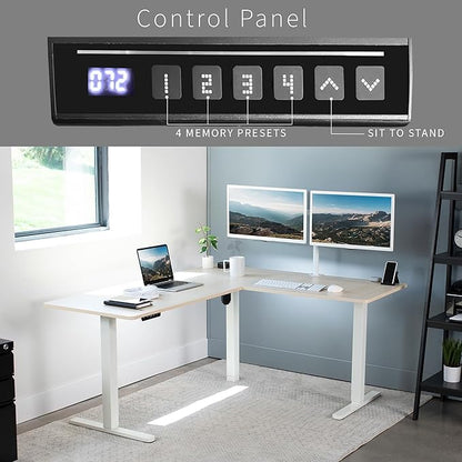 VIVO Electric Corner 63 x 55 inch L-Shaped Standing Desk, Memory Height - Image 5