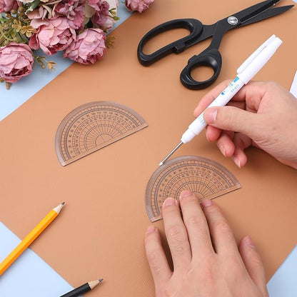 100 Pcs 4 Inch Clear Plastic Protractor Bulk Math Protractors Set 180 Degrees - Image 7