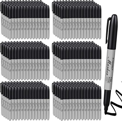 Thenshop 300 Pack Black Permanent Markers Bulk by Thenshop