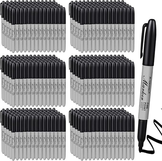 Thenshop 300 Pack Black Permanent Markers Bulk by Thenshop