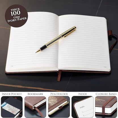 Veway Vegan Leather Journal and Pen Set, Tree of Life Notebook, A5 Lined - Image 3