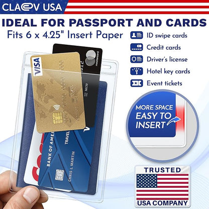 Claev Flexible and Tear Resistant Vertical 4x6 Passport & Card Holders - Image 4