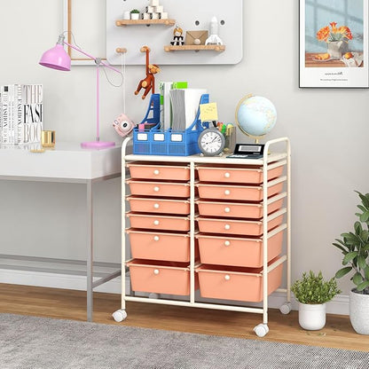 Giantex 12 Drawers Rolling Storage Cart, Classroom Organizers - Image 2