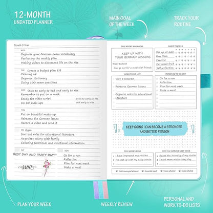 Undated Luxurious Weekly & Monthly Planner to Increase Productivity Hit Your - Image 4