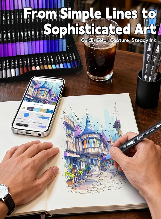AEDAGA 120 Colors Numbered Dual Tip Brush Pens - Image 6