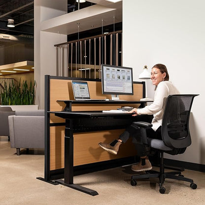 Stand Up Desk Store Beechwood Aesthetic Modular Walls | 70" W x 48" H Modular - Image 2