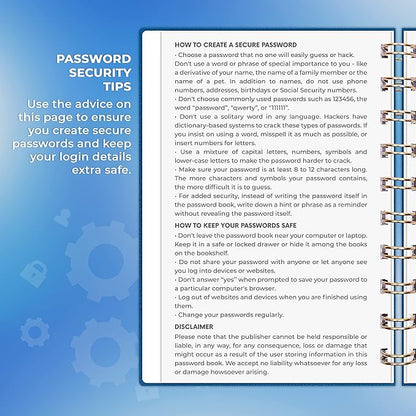 Clever Fox Password Book Spiral – Mini Internet Address & Password Organizer - Image 5