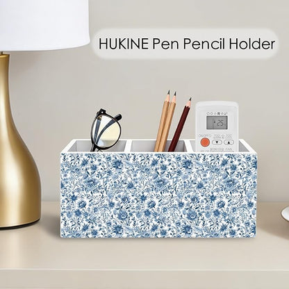 HUKINE Blue and White Chinoiserie Floral Pen Holder - Image 5