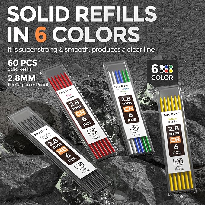 Nicpro 6 Pack CP1000 Carpenter Pencils - Image 6