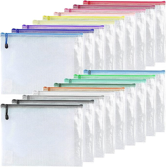 Oaimyy-18 Pcs-Mesh Zipper Pouches File Bags Puzzle Storage Bags Folders Large by Oaimyy