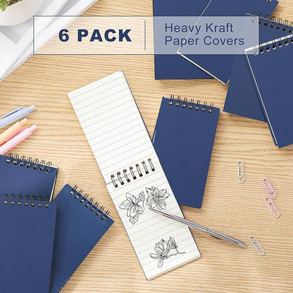 Tenceur 6 Pcs Pocket Notebook Bulk Small 3x5 Inch Spiral Notepads Mini Top - Image 2