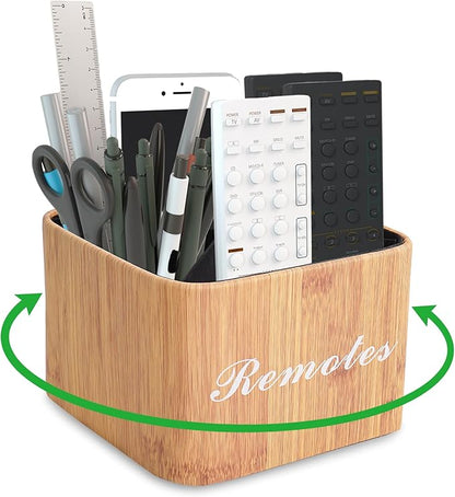 Hennaja Square Leather Art Supply Organizer, Remote Control Holder by Hennaja
