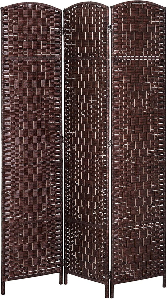 HOMCOM Room Divider, 3 Panel Folding Privacy Screen, 6FT Tall Portable Wicker by HOMCOM