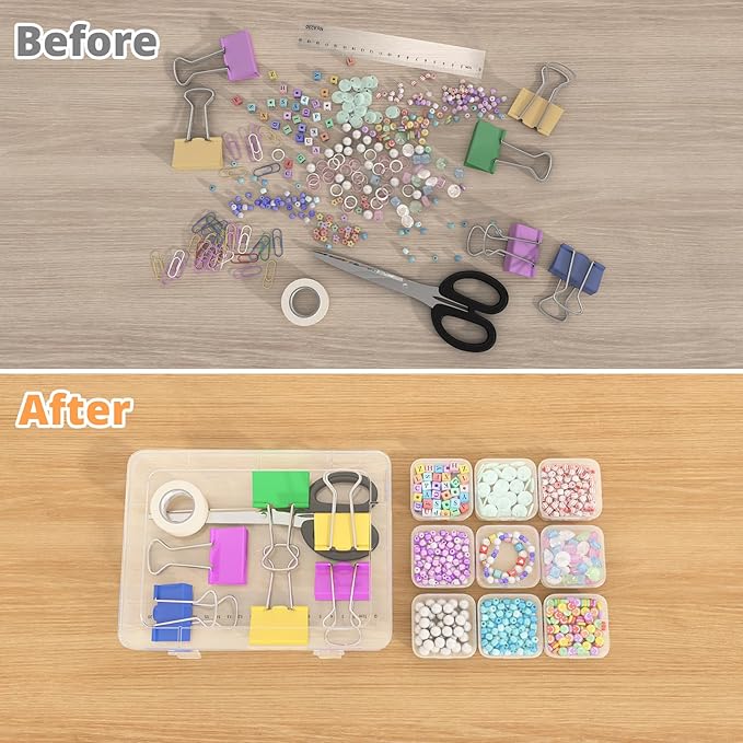 Mathtoxyz Bead Organizer Box, Mini Clear Storage Containers - Image 5