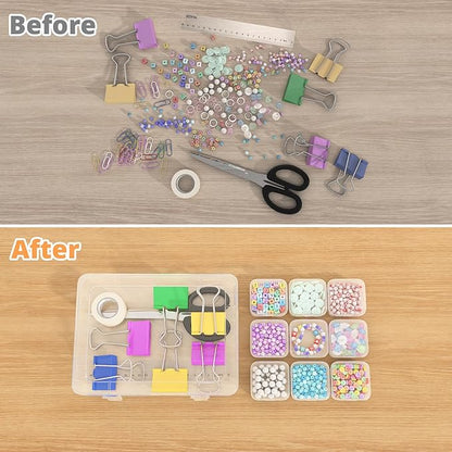 Mathtoxyz Bead Organizer Box, Mini Clear Storage Containers - Image 3