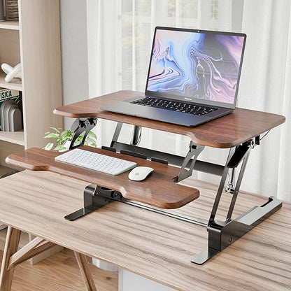 Mount-It! Height Adjustable Standing Desk Converter, Compact 30” Wide Tabletop - Image 2