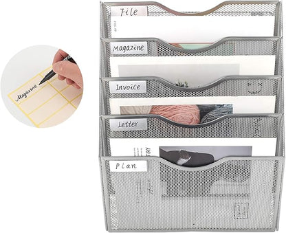 EasyPAG Hanging Wall File Organizer, 5 Pocket Wall Mounted Mail Organizer - Image 2