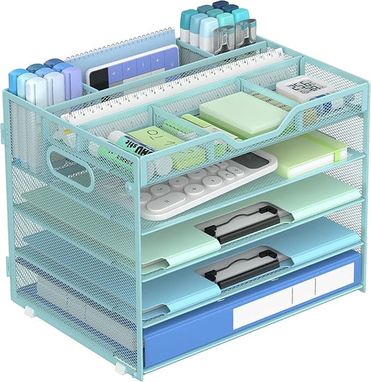 Docnest 5 Tier Mesh Desk Organizer- Letter Tray by DocNest