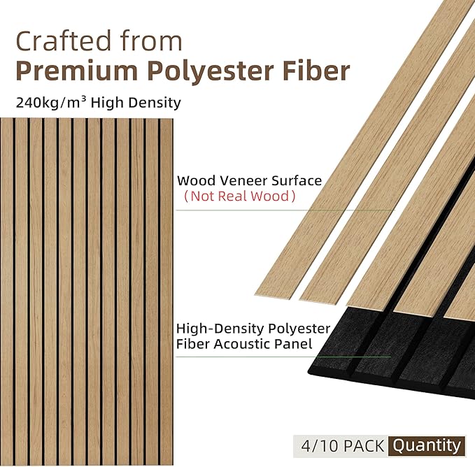 TO-TH Wood-Look Acoustic Wall Panels, 10 Pack 47.2” x 23.6” Sound Panels - Image 2