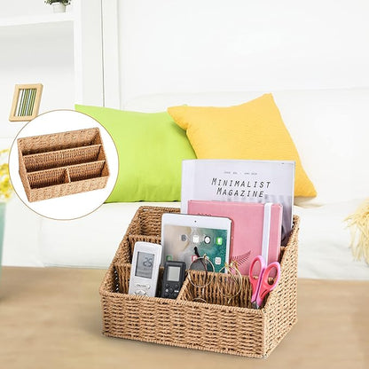 DINGTAI Woven Mail Organizer Countertop, 12 Inch Mail Organizer Basket - Image 7