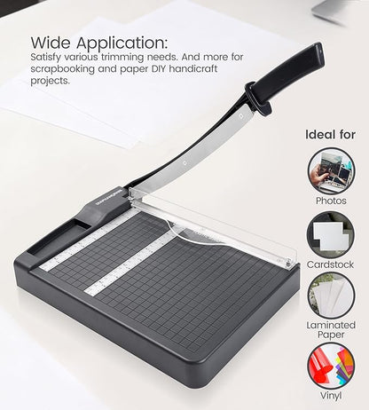 Paper Cutter, Paper Trimmer12" Cutting Length Heavy Duty Guillotine Paper Slicer - Image 6