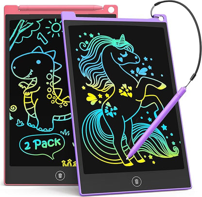 TECJOE 2 Pack 10 Inch LCD Writing Tablet, Colorful Doodle Board Electronic by TECJOE