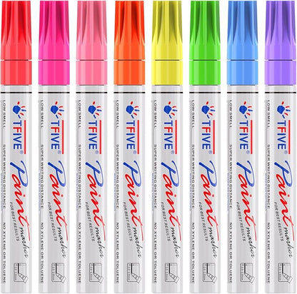 TFIVE Fluorescent Paint Markers, 8 Colors Neon UV Paint Pens by TFIVE%C2%AE