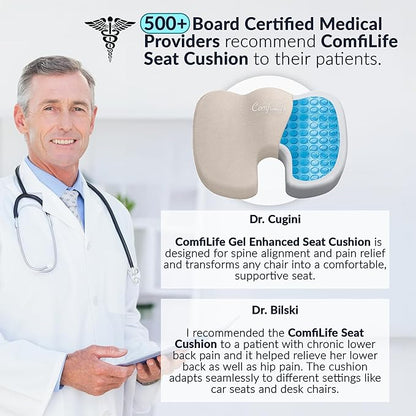 ComfiLife Premium Gel & Memory Foam Seat Cushion – Doctor Recommended Office - Image 3