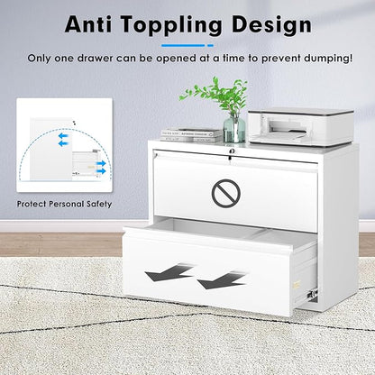 Pataku Lateral File Cabinet, 2 Drawer File Cabinet - Image 6