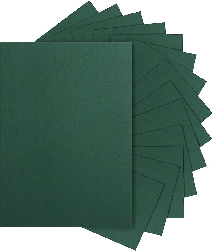 Silunkia 100 Sheets Dark Green Cardstock 8.5 x 11 Crafting Paper, 200gsm/75lb by Silunkia