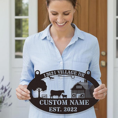 Custom Farmhouse Metal Sign | Personalized Last Name & Established Date Farm - Image 3